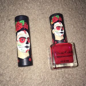 Frida Kahlo lipstick and nail polish